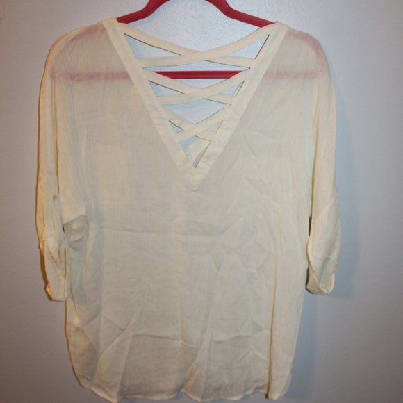 White Top/Button Details on front/Criss-cross - Picture 2 of 2